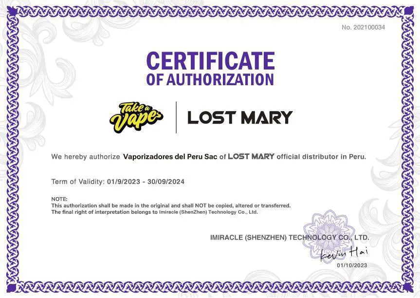 Lost-Mary-Distribuidor-Oficial-y-Certificado-en-Perú-Vaporizadores-del-Perú-SAC. Take a vape ®