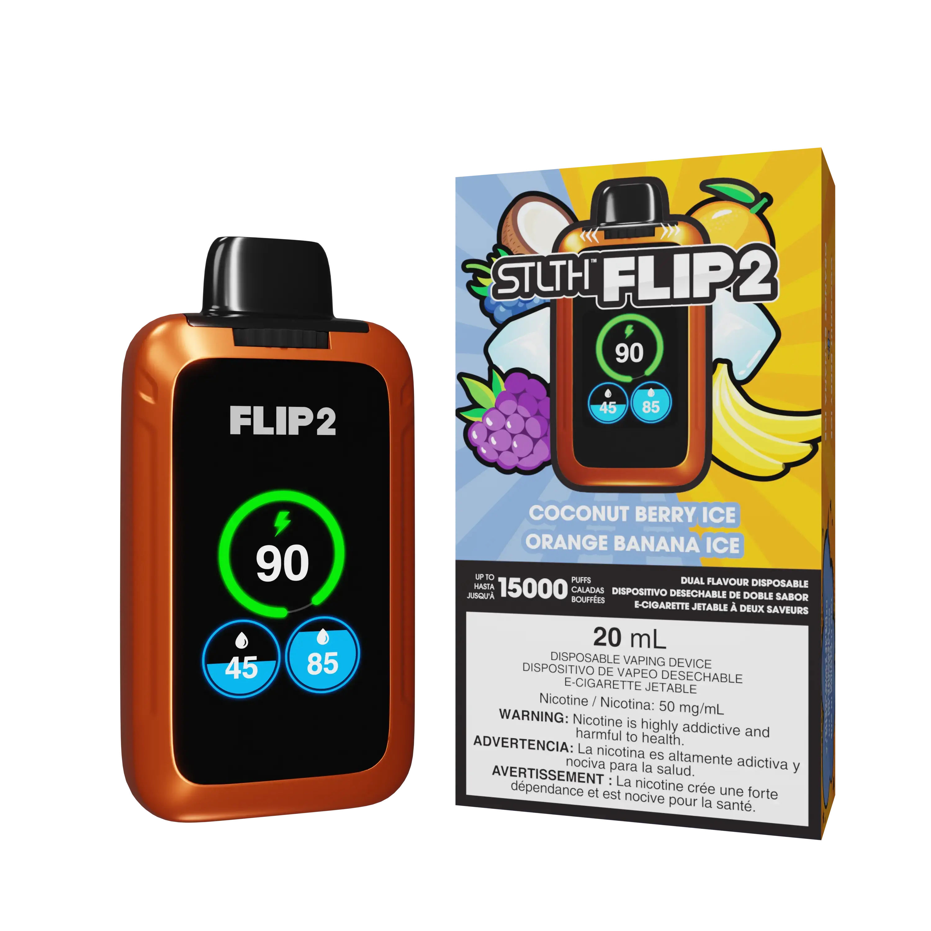 STLTH FLIP 2 | Coconut Berry Ice & Orange Banana Ice Take a vape ®