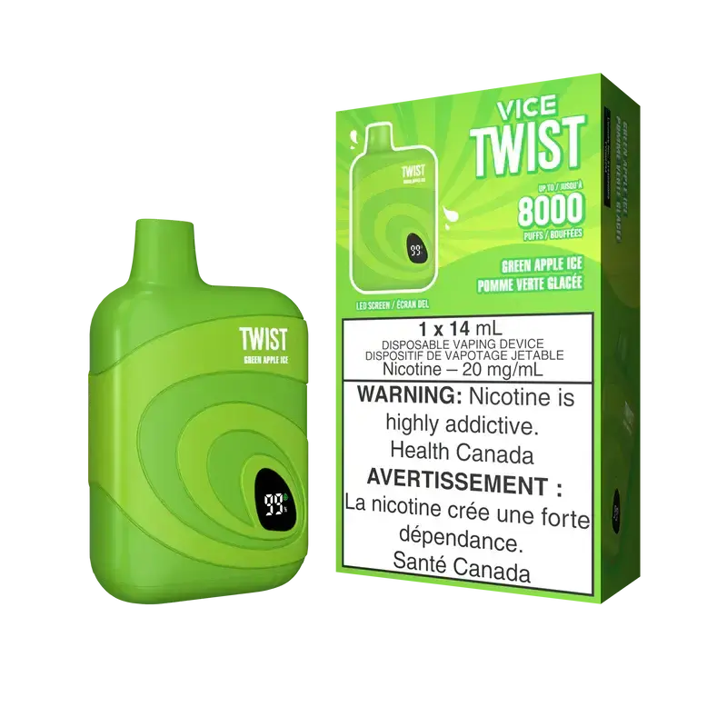Vice Twist 8000 | Green Apple Ice (Manzana Verde Fresca) Stlth