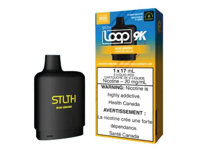 Combo: STLTH LOOP 9K Batería + Recarga | Blue Lemons (Limón y Frambuesa Azul) + Batería V3 Negra