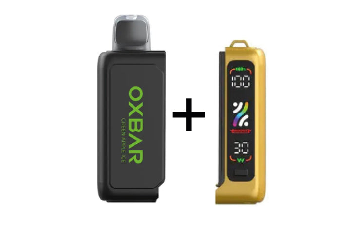 Combo Oxbar Svopp | Green Apple Ice (Manzana Verde Fresca) + Batería Dorada