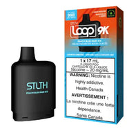 Combo: STLTH LOOP 9K Batería + Recarga | Peach Blue Razz (Durazno y frambuesa azul) + Batería V3 Negra