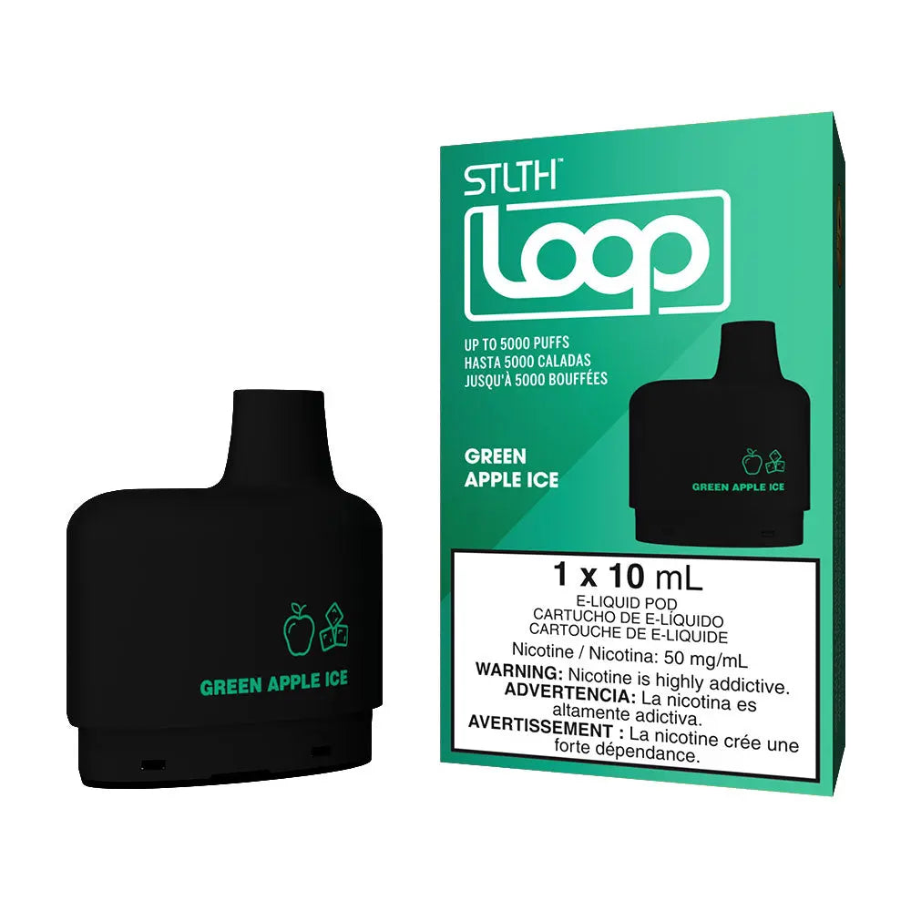 Combo: STLTH LOOP 5K Batería + Recarga | Green Apple Ice (Manzana Verde Fresca) + Batería V3 Negra