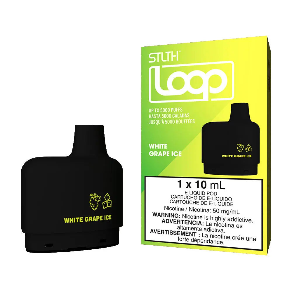 Combo: STLTH LOOP 5K Batería + Recarga | White Grape Ice (Uva Blanca Fresca) + Batería V3 Negra