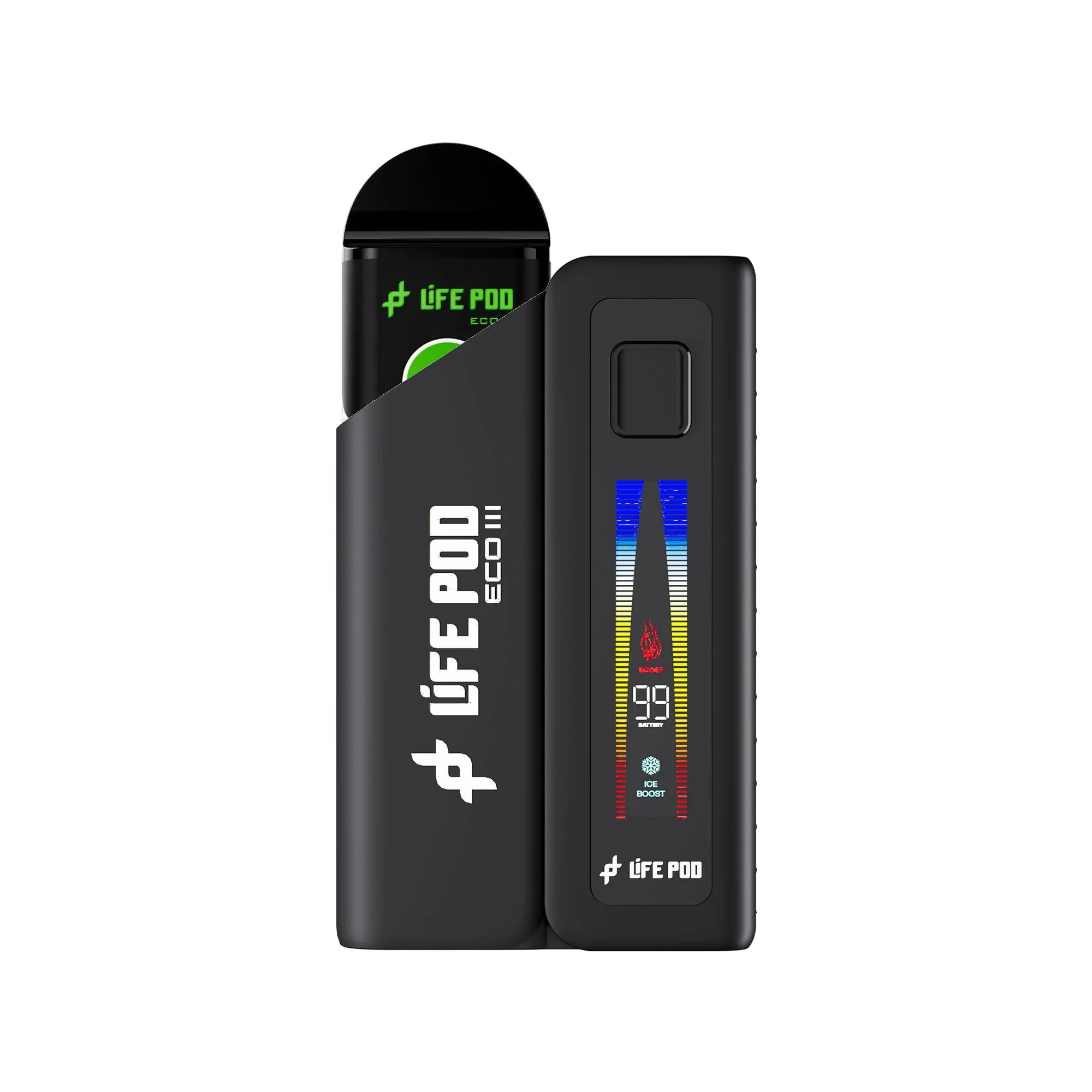 Combo: Life Pod ECO III (ECO 3) Batería + Recarga ECO II (ECO 2) 10K | Monster Drink (Bebida Energizante) + Batería Negro — combo vape recargable de 10.000 caladas, cigarro electrónico en Perú