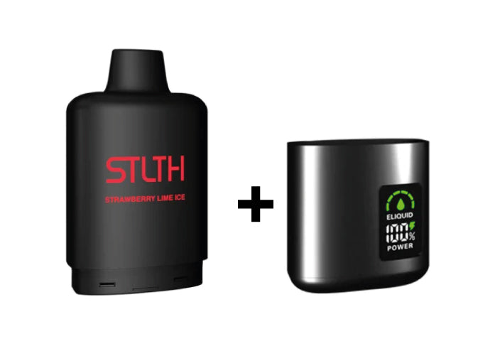 Combo: STLTH LOOP 25K Batería + Recarga | Strawberry Lime Ice (Fresa y Lima Fresca) + Batería V2 Gris — combo vape recargable de 25.000 caladas, cigarro electrónico en Perú