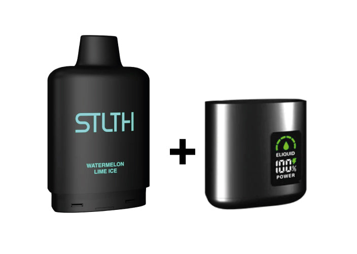 Combo: STLTH LOOP 25K Batería + Recarga | Watermelon Lime Ice (Sandía con Lima Fresca) + Batería V2 Gris — combo vape recargable de 25.000 caladas, cigarro electrónico en Perú