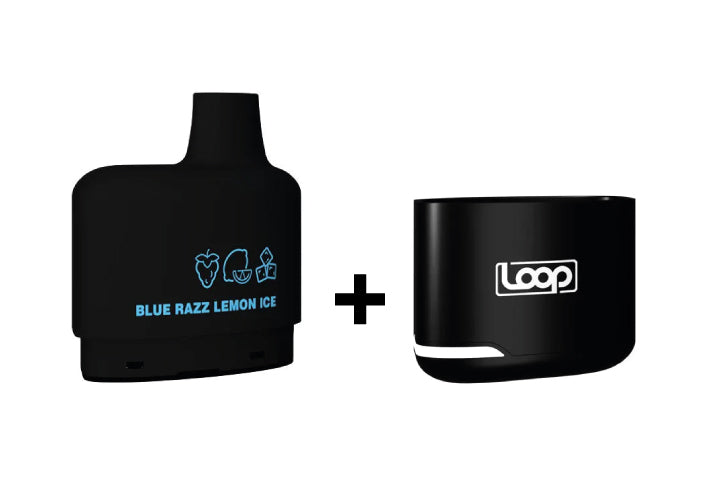 Combo: STLTH LOOP 5K Batería + Recarga | Blue Razz Lemon Ice (Arándano Azul y Limón Fresco) + Batería V1 Negro — combo vape recargable de 5.000 caladas, cigarro electrónico en Perú