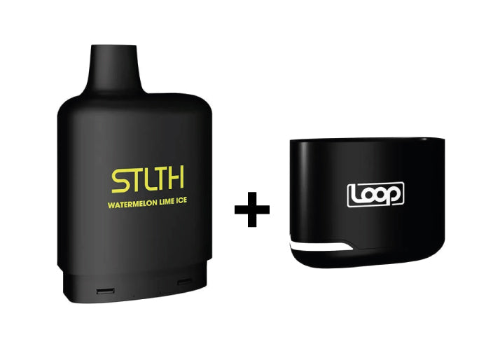 Combo: STLTH LOOP 9K Batería + Recarga | Watermelon Lime Ice (Sandía con Lima Fresca) + Batería V1 Negra — combo vape recargable de 9.000 caladas, cigarro electrónico en Perú