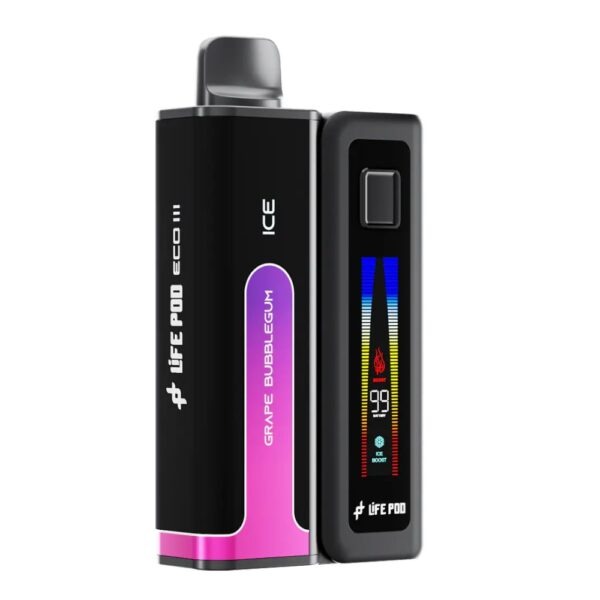 Life Pod ECO III (ECO 3) Kit 20K | Grape Bubblegum (Uva Dulce) — kit vape recargable con batería y pod de 20.000 caladas, cigarro electrónico en Perú