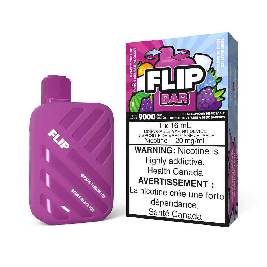 STLTH FLIP BAR 9K | Grape Punch Ice and Berry Blast Ice (Uva Intensa / Frutos Rojos Refrescantes) — vape desechable de 9.000 caladas, cigarro electrónico en Perú